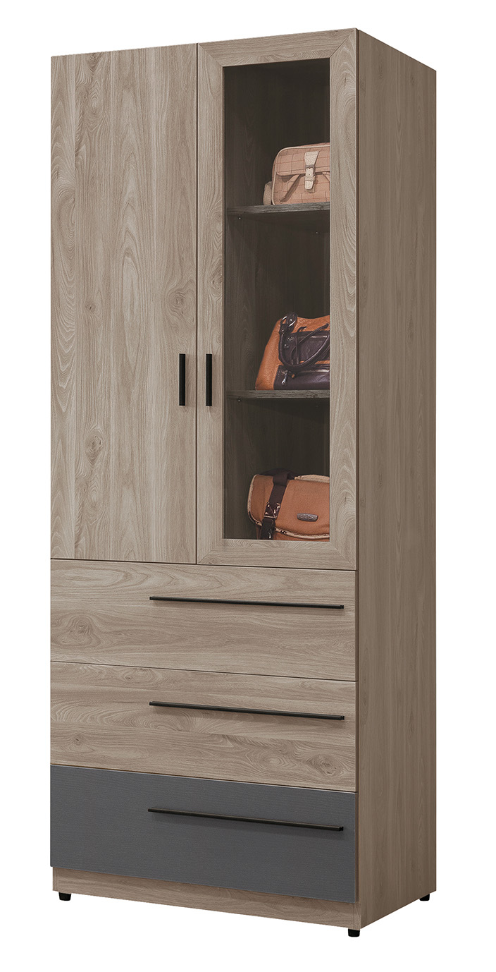 華沙2.5尺三抽衣櫥