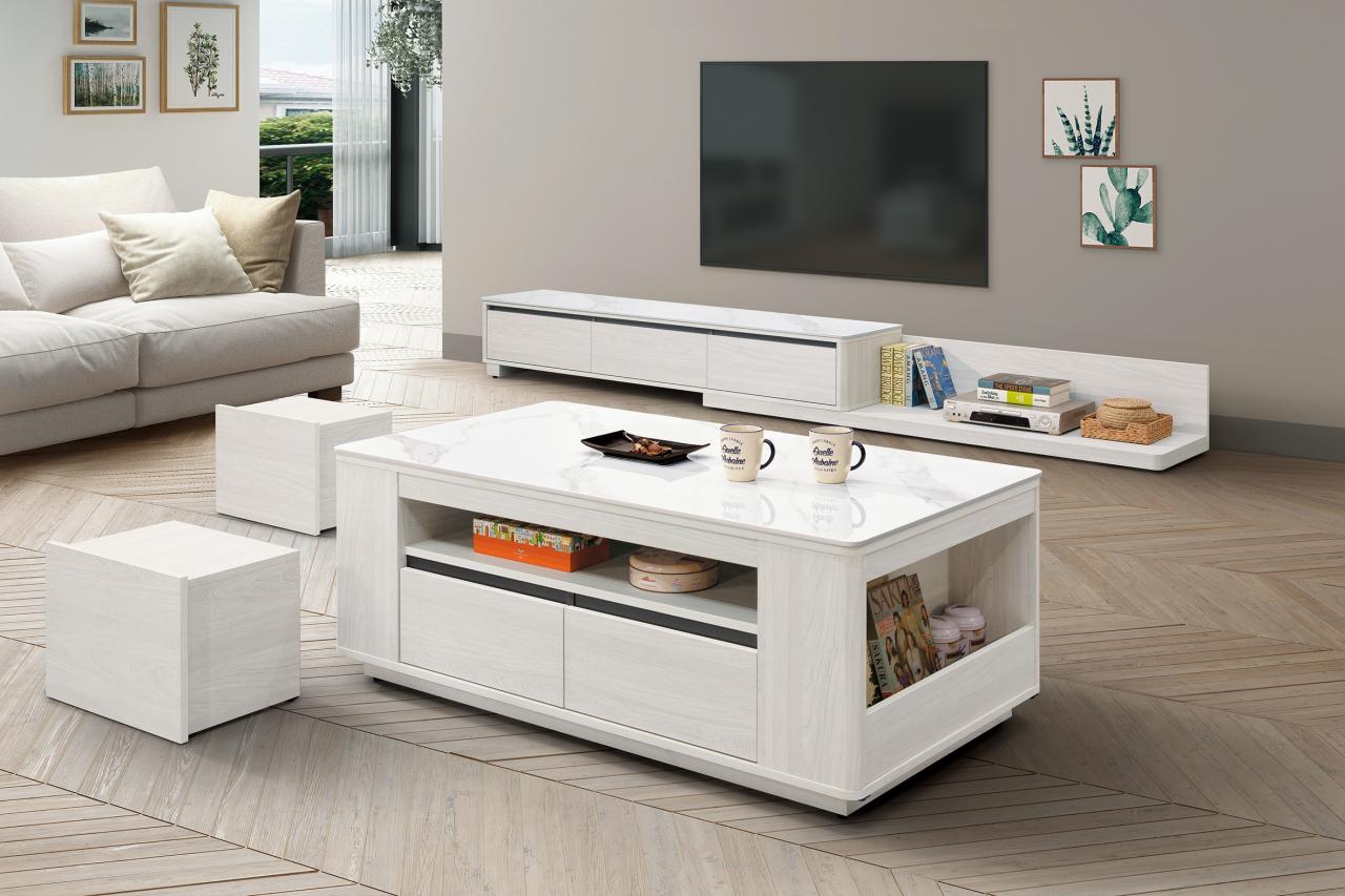 卡森4.3尺岩板功能大茶几