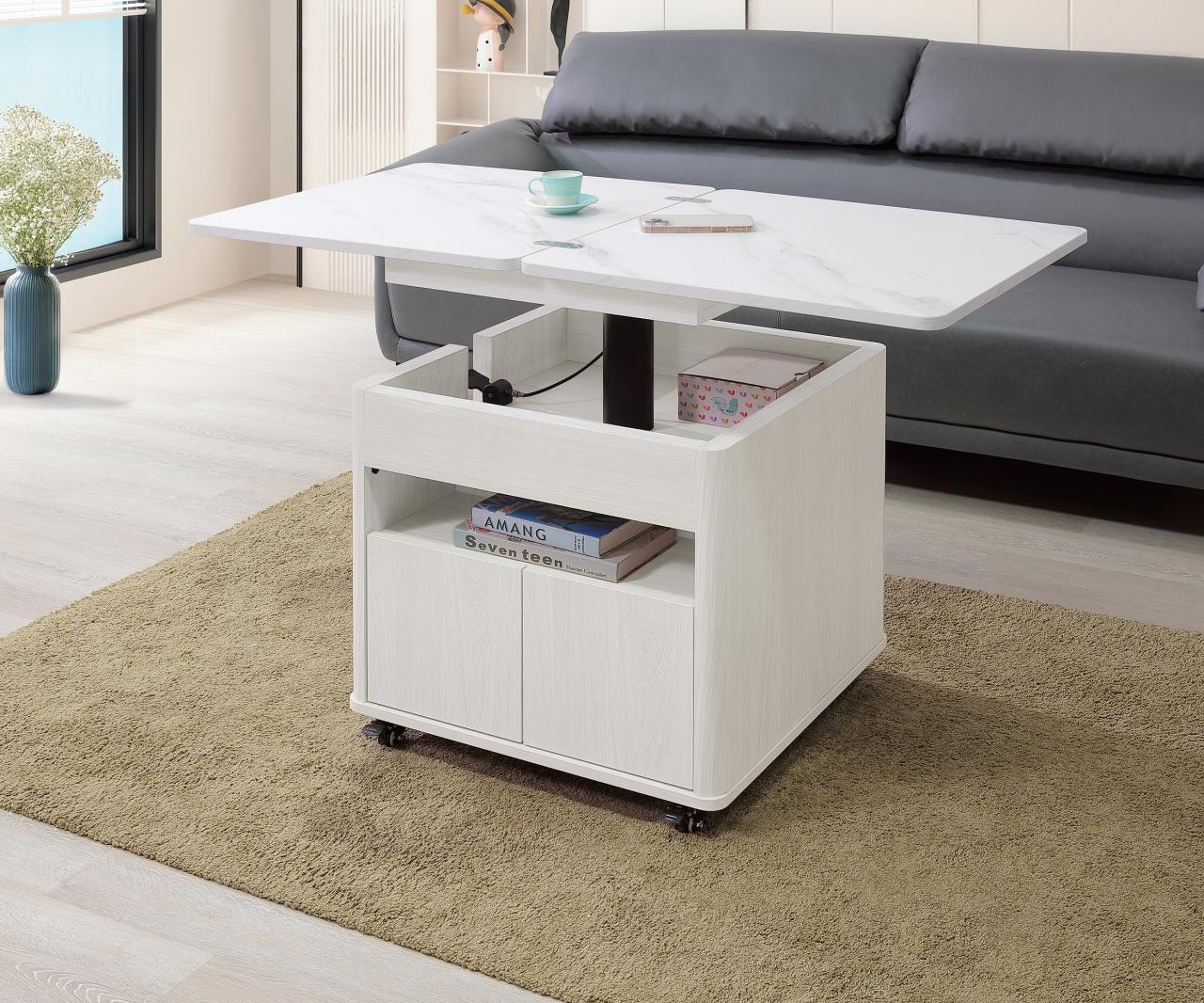 蕾娜 2尺無段升降移動茶几