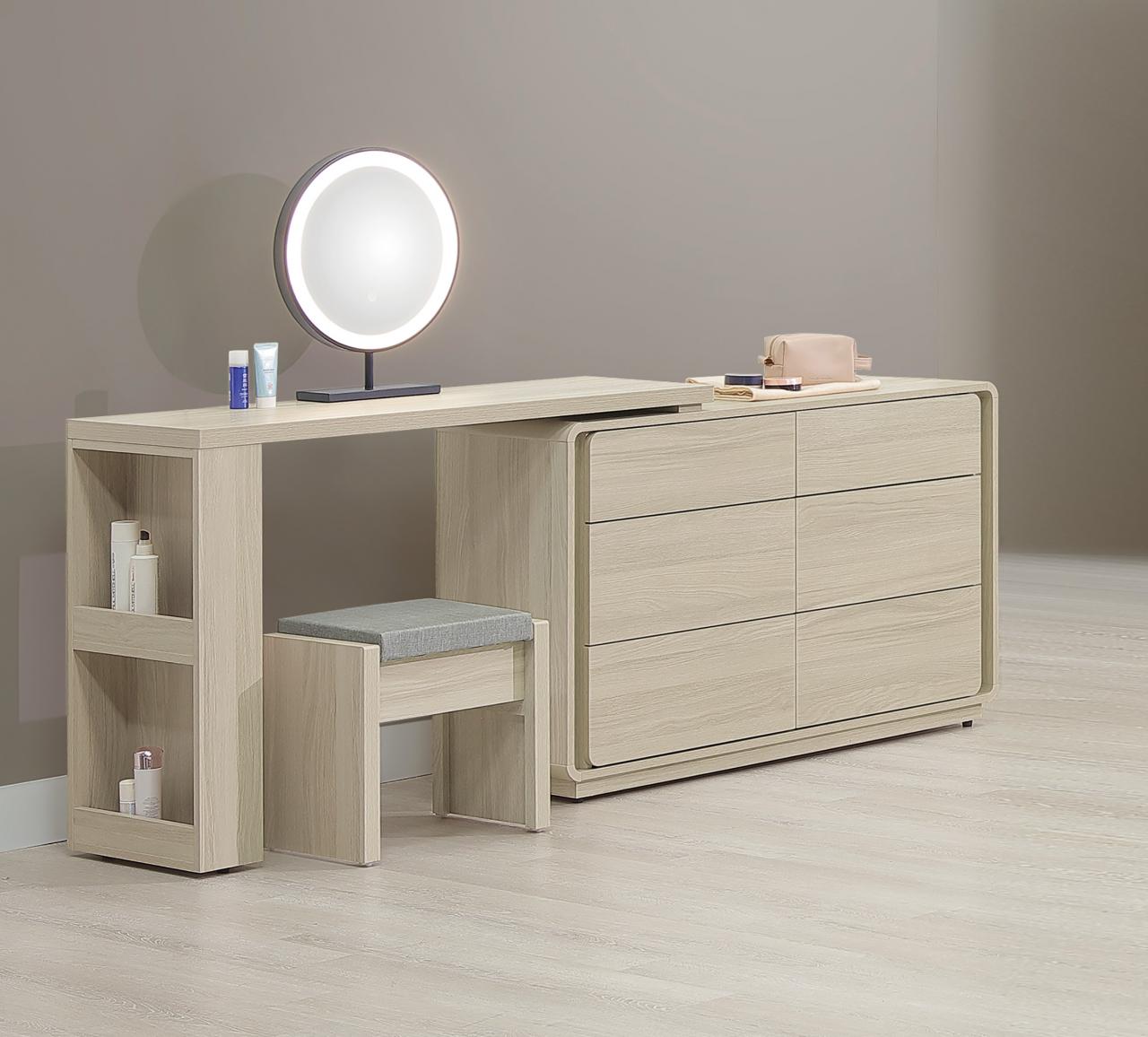 克利奧 4尺功能伸縮鏡台組 (含椅 )