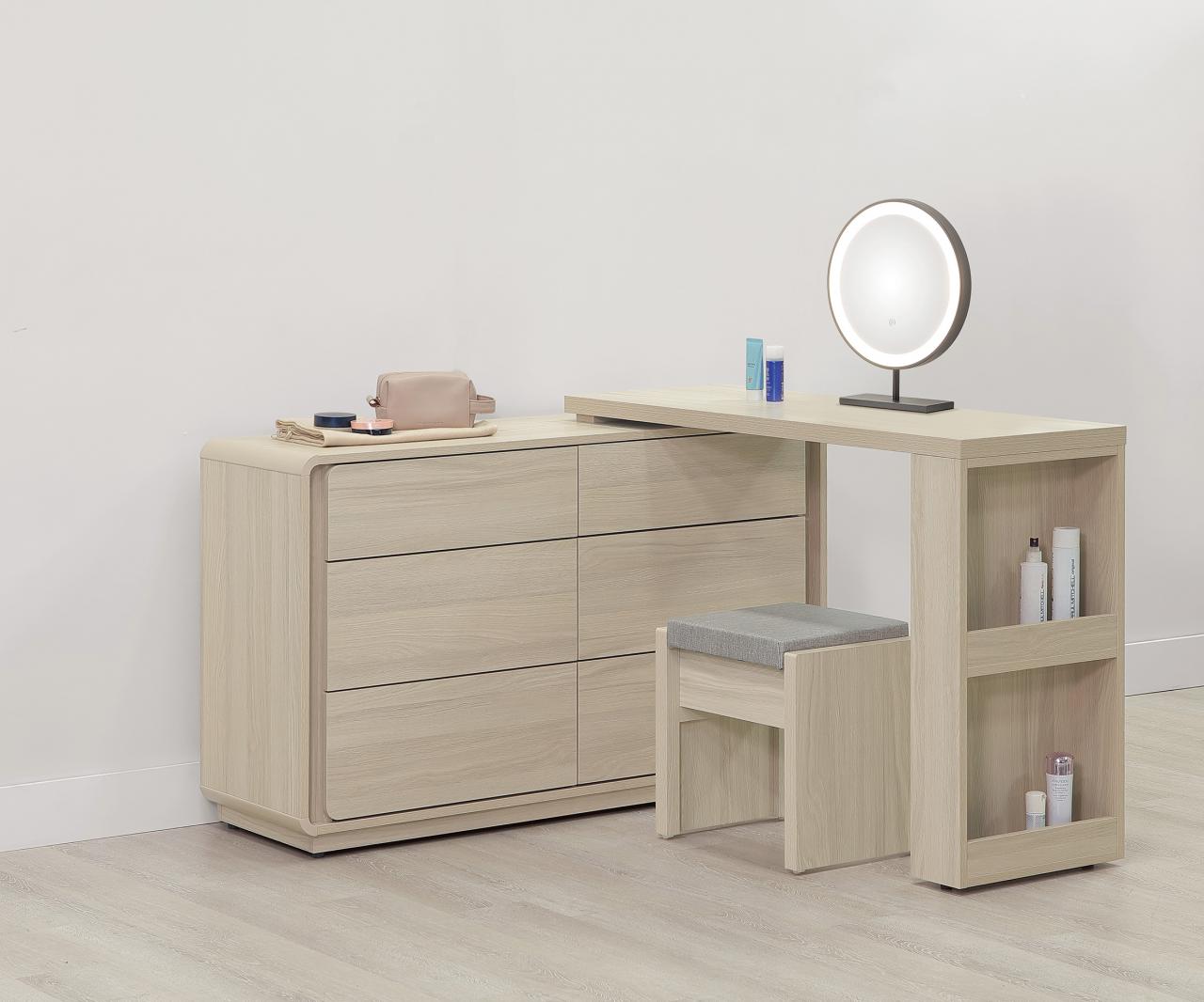 克利奧 4尺功能伸縮鏡台組 (含椅 )