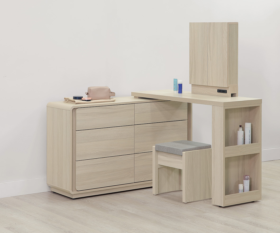 克利奧 4尺功能伸縮鏡台組 (含椅 )