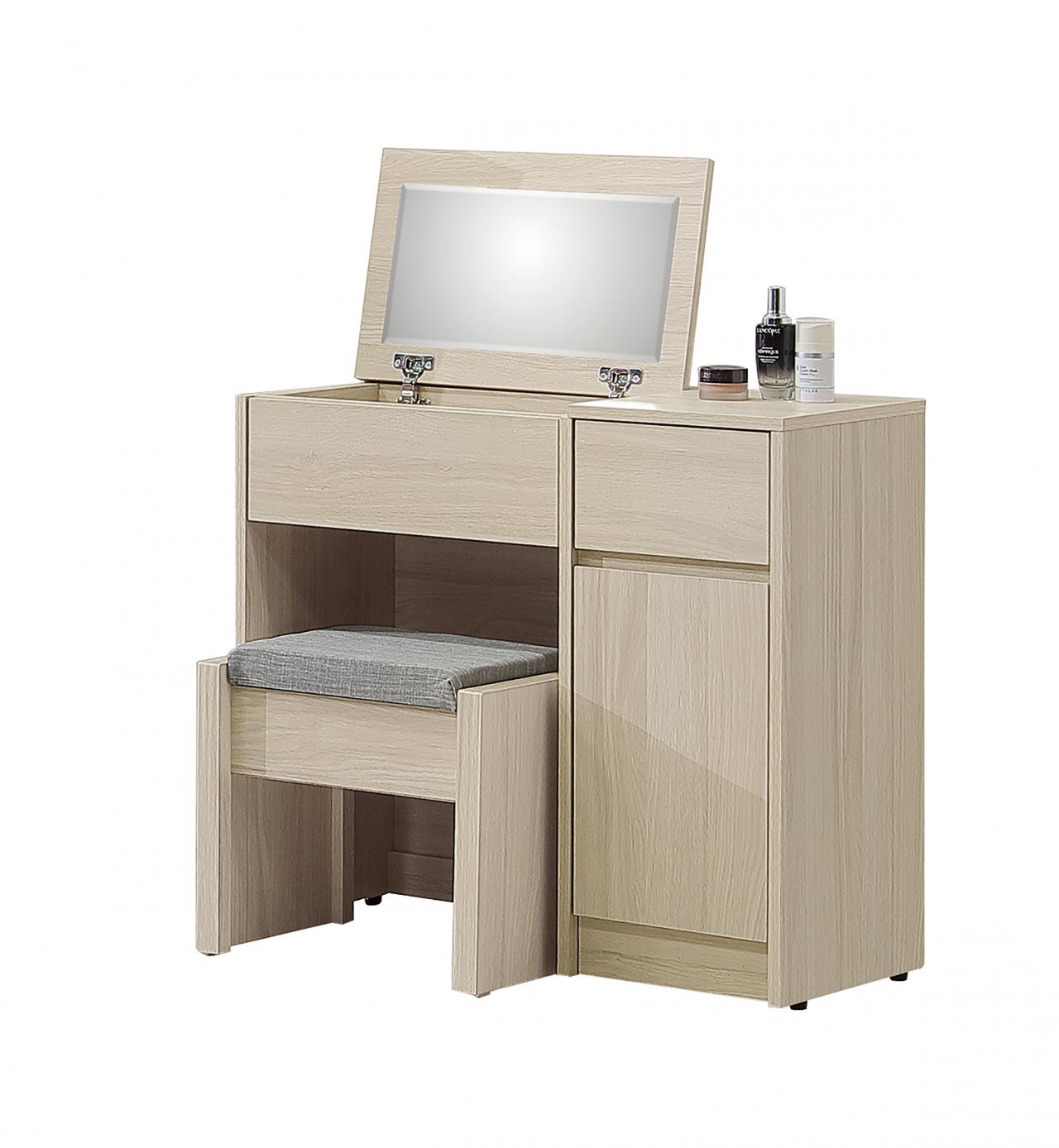 克勞黛2.7尺雙暗抽掀鏡台 (含椅 )