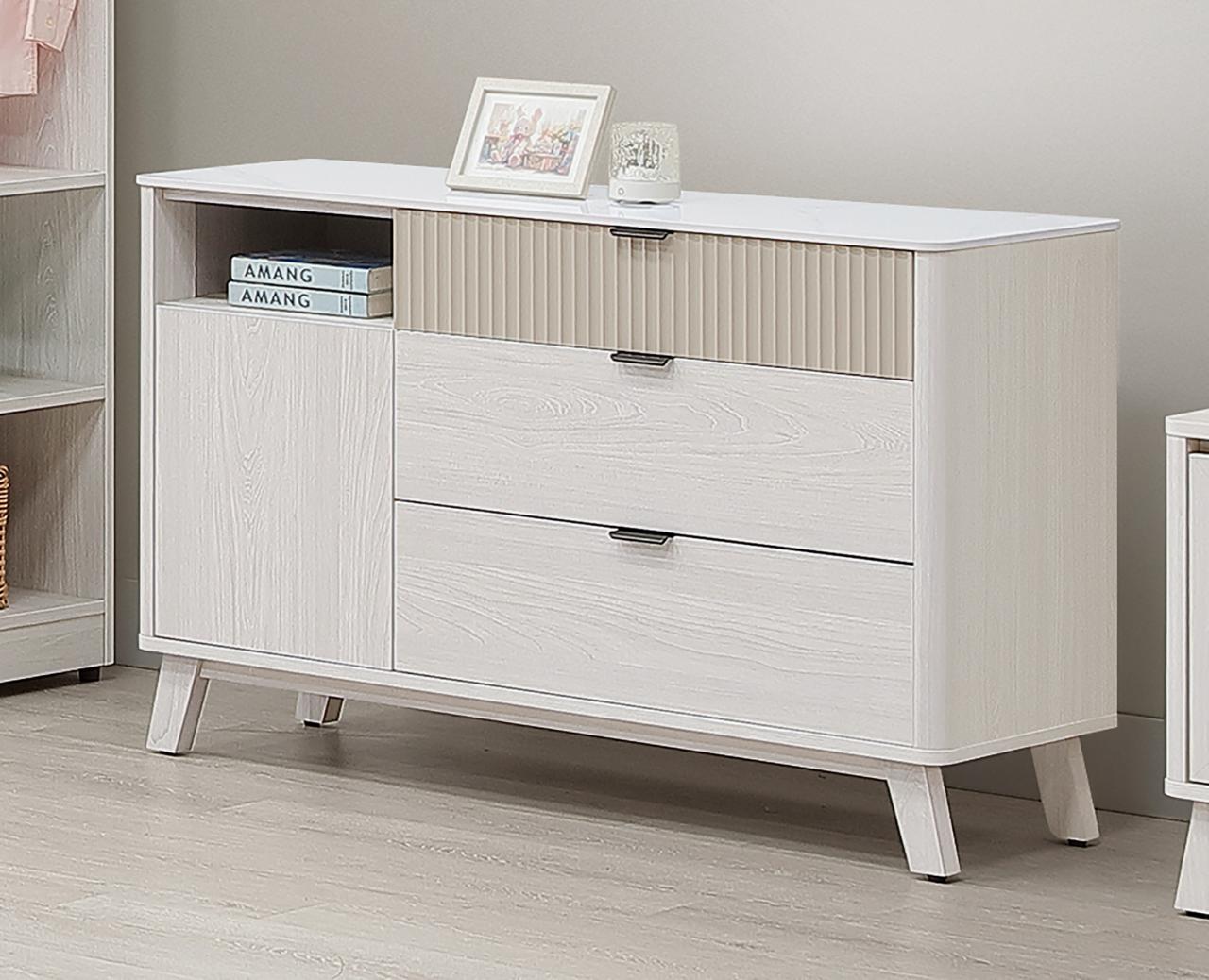 索菲亞 4尺岩板三抽收納櫃