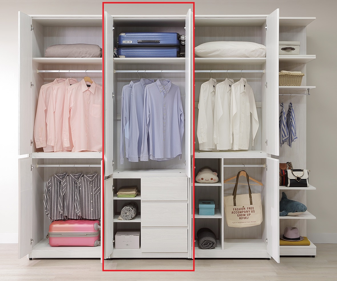 索菲亞2.7 × 8 尺三抽高衣櫥
