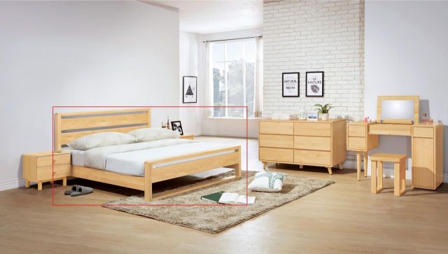 丹麥原木全實木 5尺床台