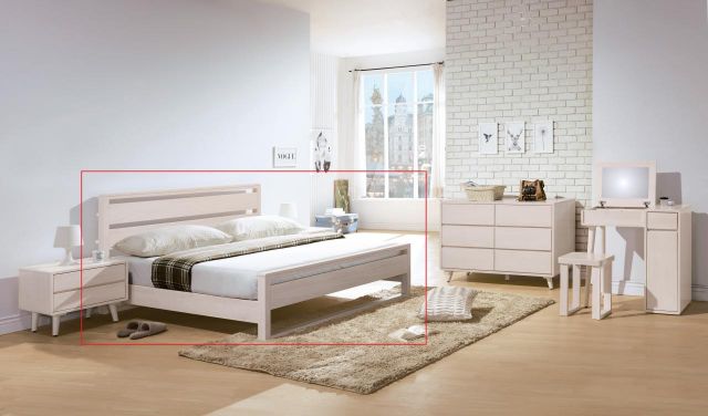 丹麥洗白全實木 5尺床台