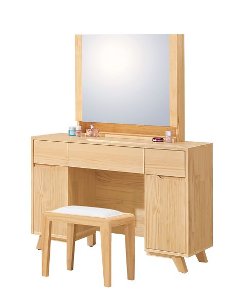 羅本北歐實木3.5尺鏡台 (含椅 )