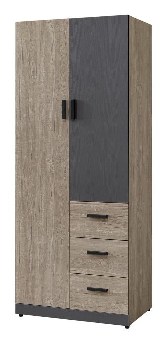 布拉格2.7尺大小門衣櫥