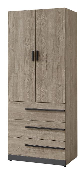 布拉格2.7尺三大抽衣櫥