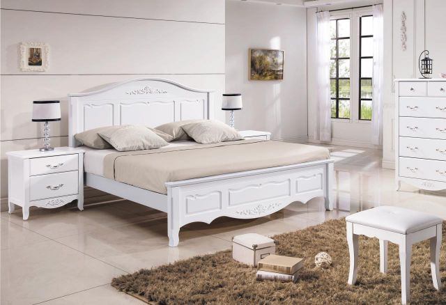 卡蘿歐風白色 5尺床台