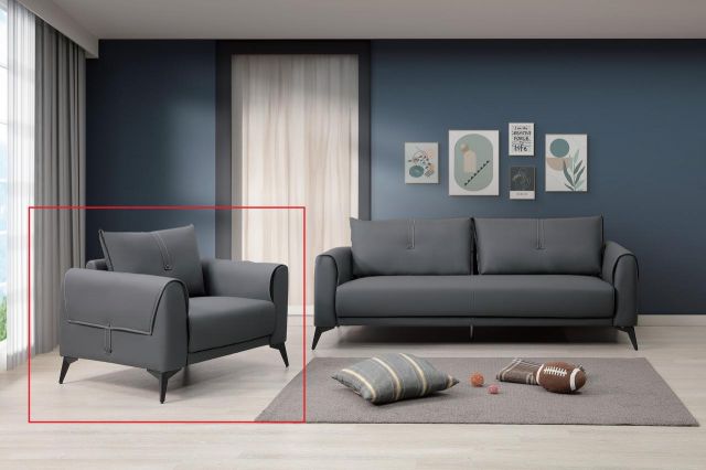 伊凡斯單人皮沙發