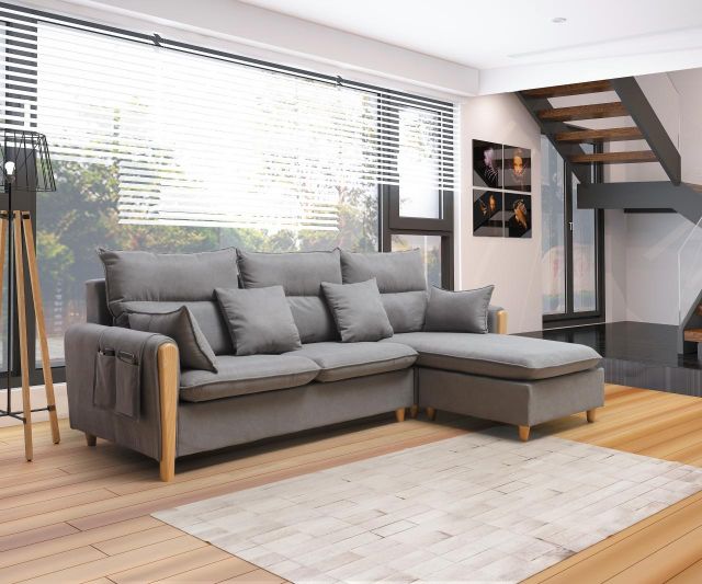 波士頓 L 型 布沙發