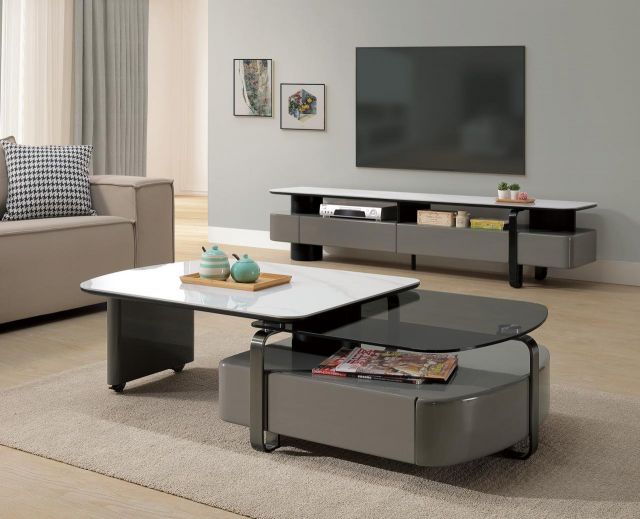 米基特岩板旋轉延伸茶几