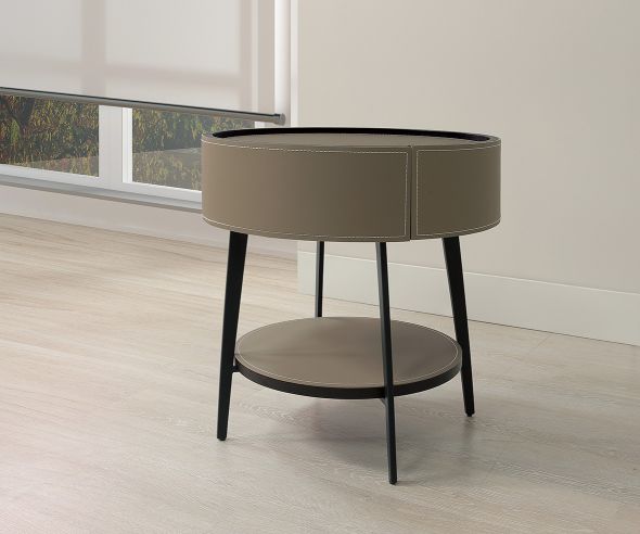 克勞蒂馬鞍皮床頭櫃