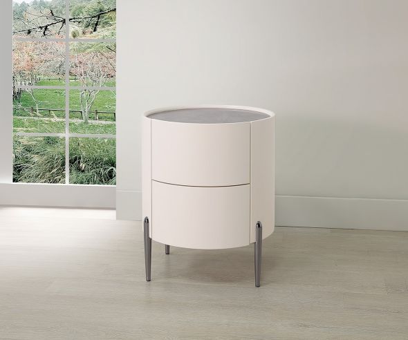 米蘭圓型岩板床頭櫃