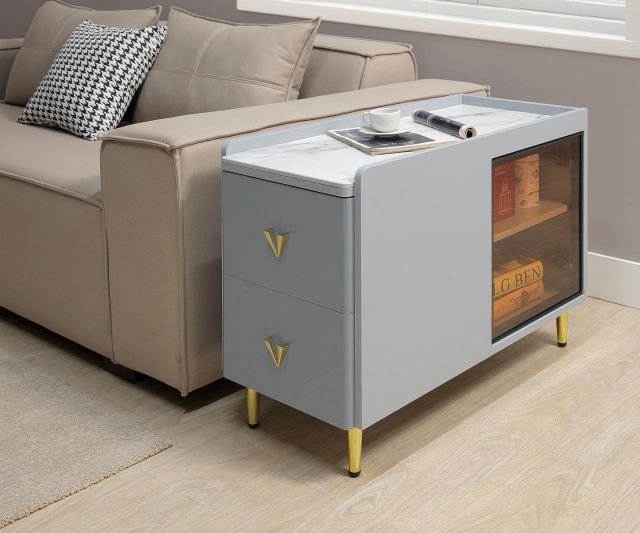 克利夫邊櫃(灰色/白色)