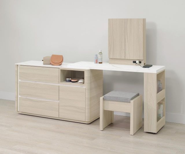 華格納 4 尺岩板功能伸縮鏡台 (含椅)