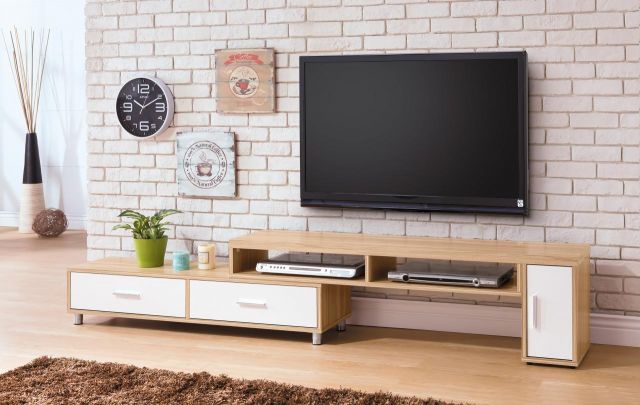 肯特雙色4.6尺伸縮長櫃