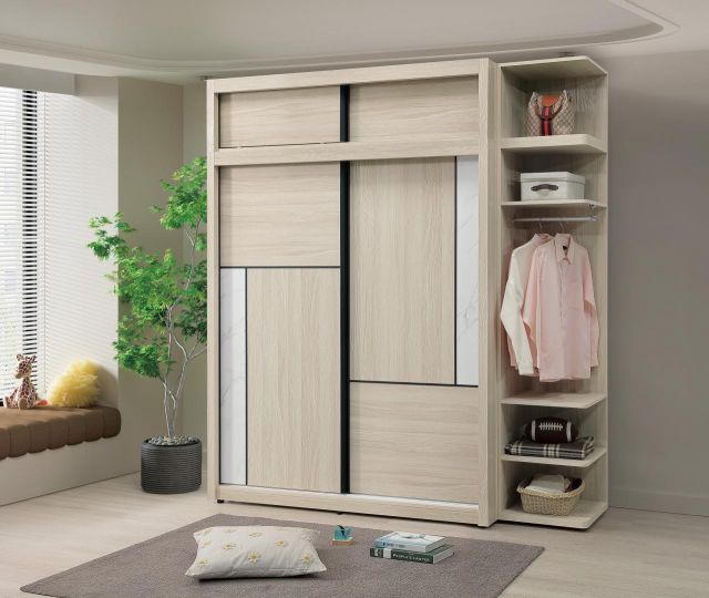 萊米克5.5 × 8尺推門高衣櫥