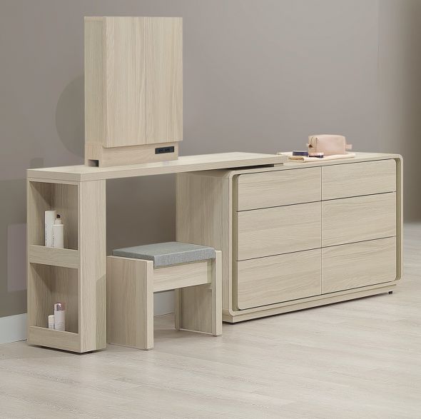 克利奧 4尺功能伸縮鏡台組 (含椅 )