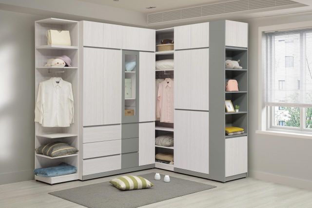 凱倫 L型轉角組合高衣櫥