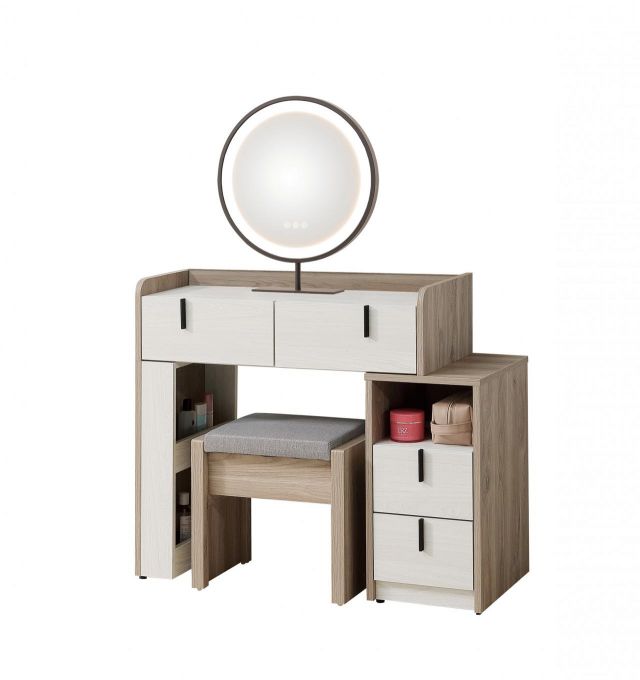 伊格絲2.7尺圓鏡伸縮鏡台 ( 含椅 )
