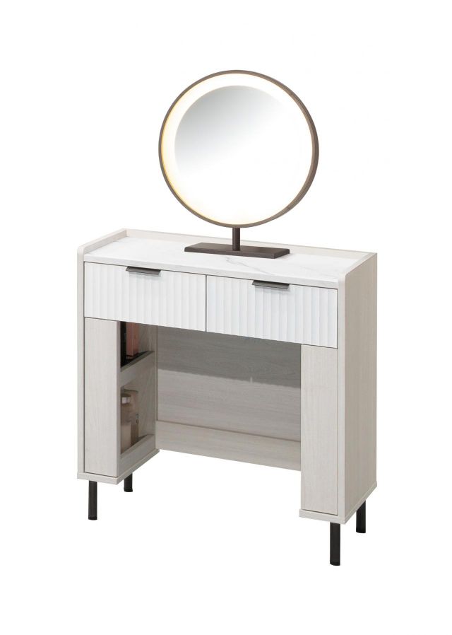 赫本2.3尺圓鏡鏡台 (含椅 )